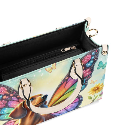 Doxie Butterfly PU Leather Handbag