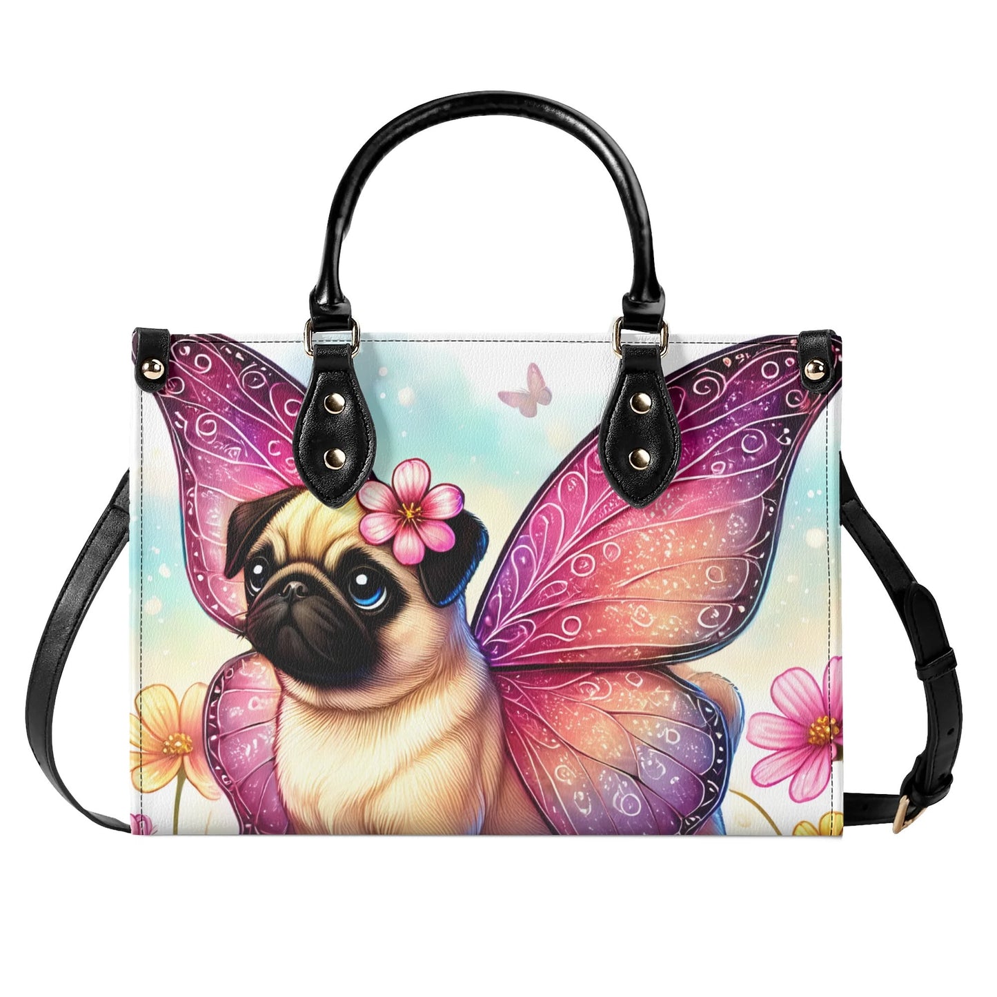 Pug Butterfly Handbag