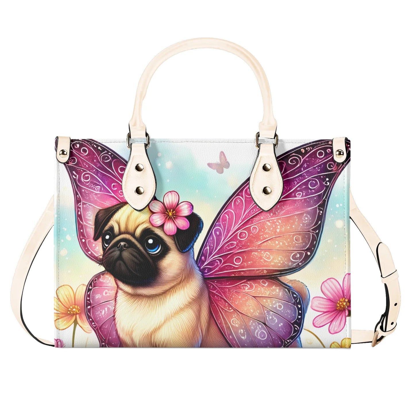 Pug Butterfly Handbag