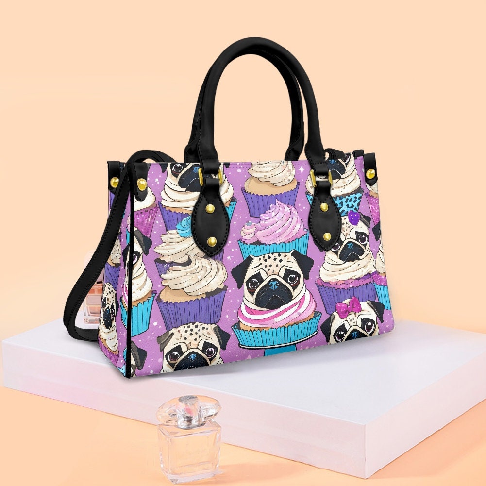 Pug cupcake purse bag