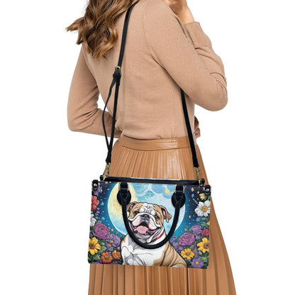 English bulldog floral bag purse