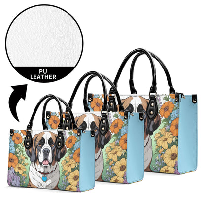 Saint Bernard Dog Women PU Leather Handbag