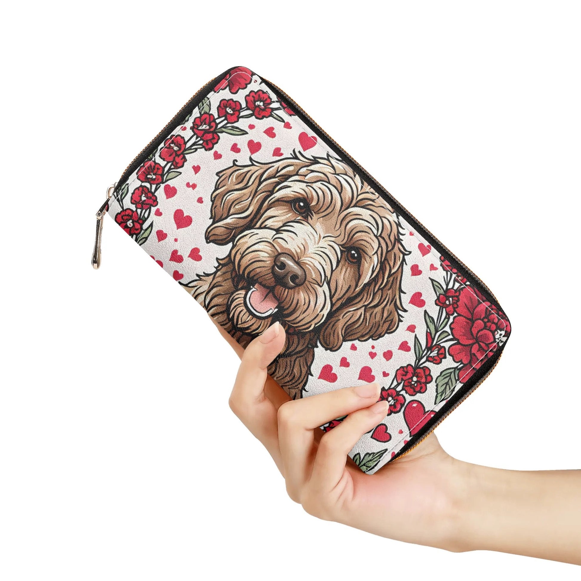 labradoodle PU Leather Zipper Wallet