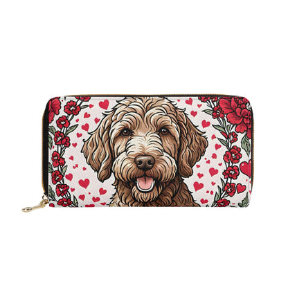 labradoodle PU Leather Zipper Wallet